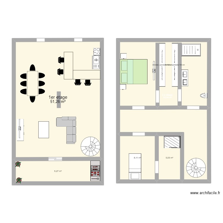 maison. Plan de 5 pièces et 117 m2