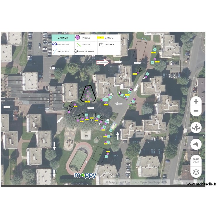 FËTE DE QUARTIER. Plan de 1 pièce et 17 m2