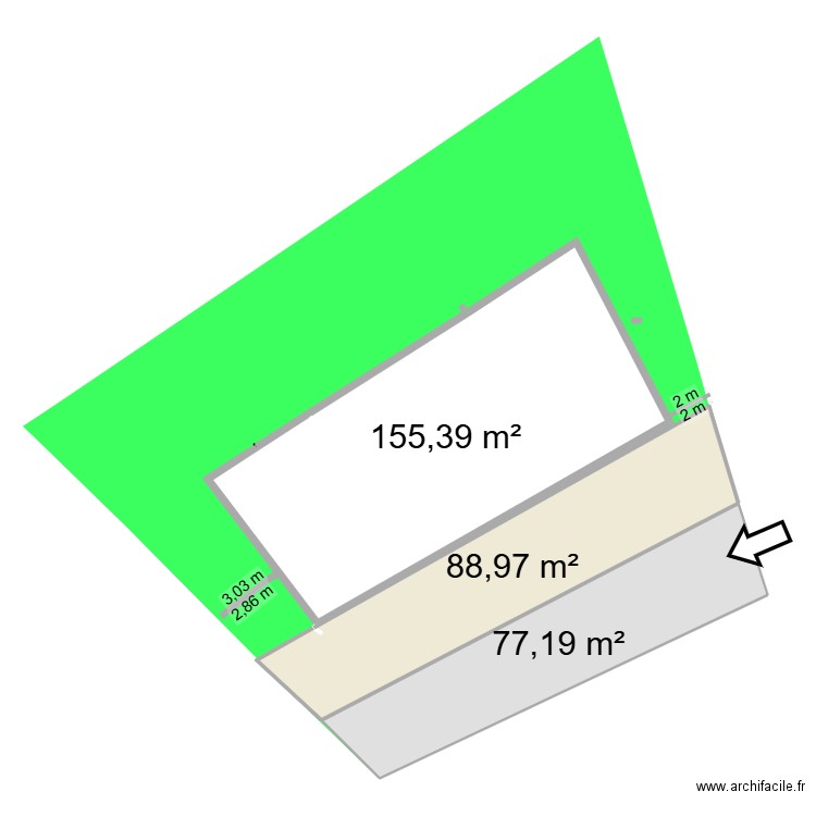 MI 3 du 6 mars BIS. Plan de 3 pièces et 322 m2