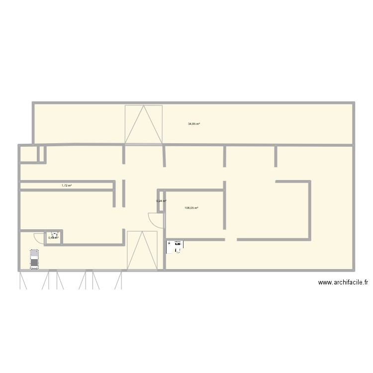 plan. Plan de 5 pièces et 143 m2