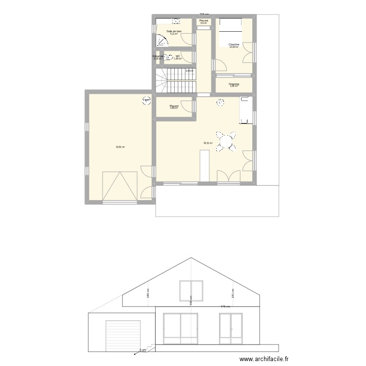 Maison_RDC. Plan de 15 pièces et 179 m2