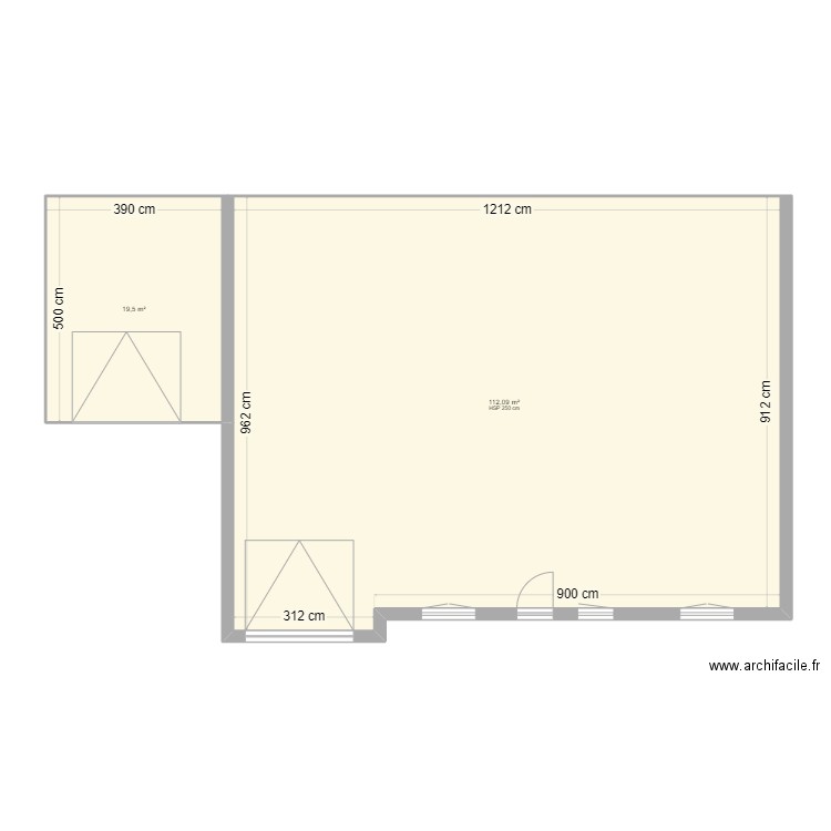 plan peinc. Plan de 2 pièces et 132 m2