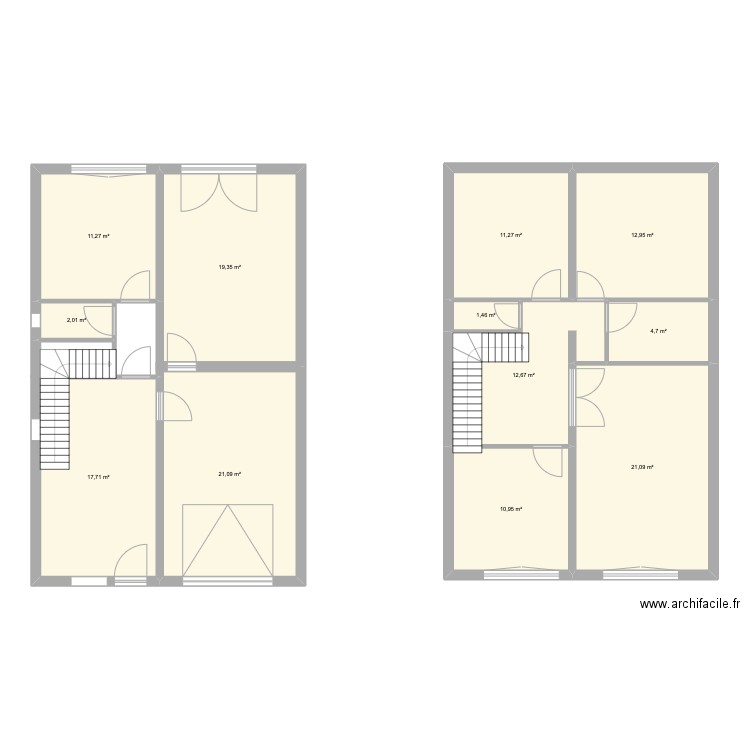 Kamaison. Plan de 12 pièces et 147 m2