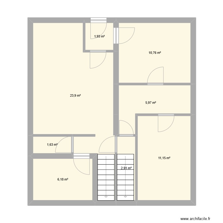 stchaf_1etag. Plan de 8 pièces et 64 m2