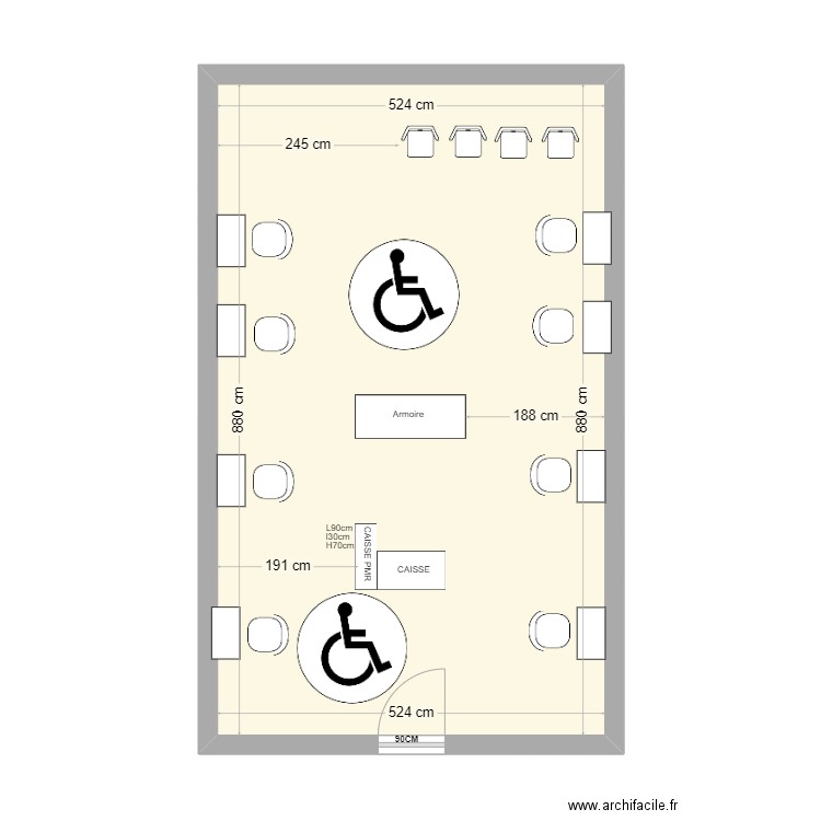 CRISTYLE. Plan de 1 pièce et 46 m2