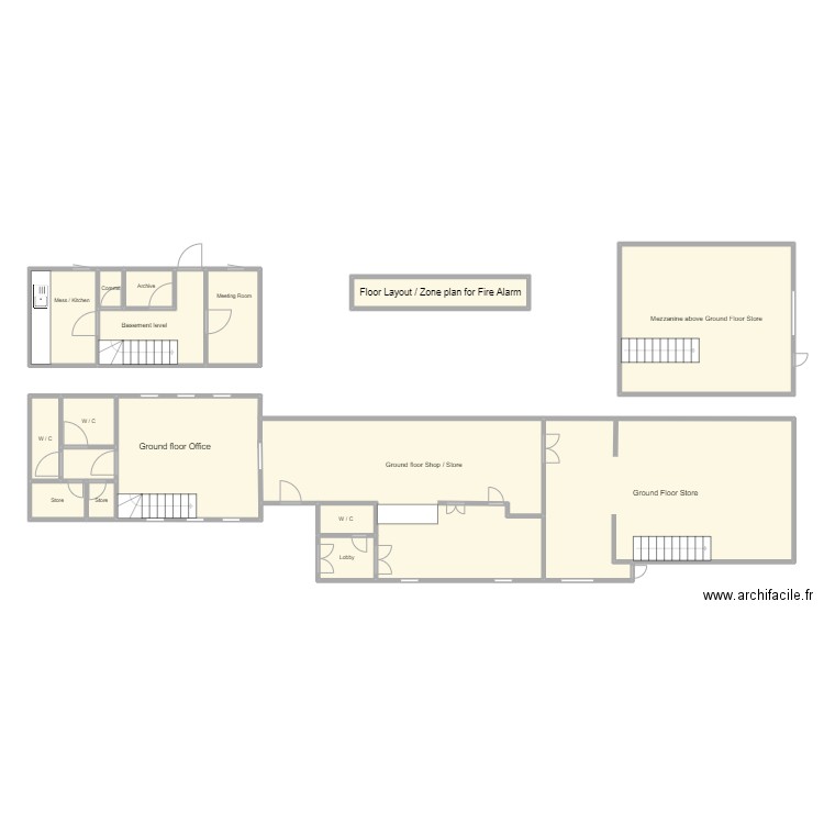 Shop and Store layout. Plan de 17 pièces et 171 m2