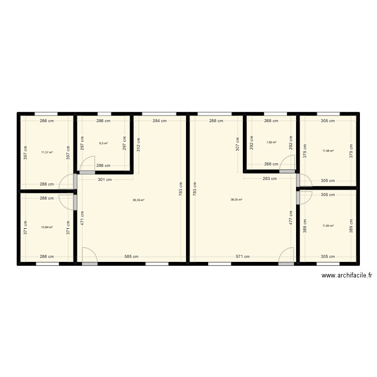 idée loc. Plan de 8 pièces et 134 m2