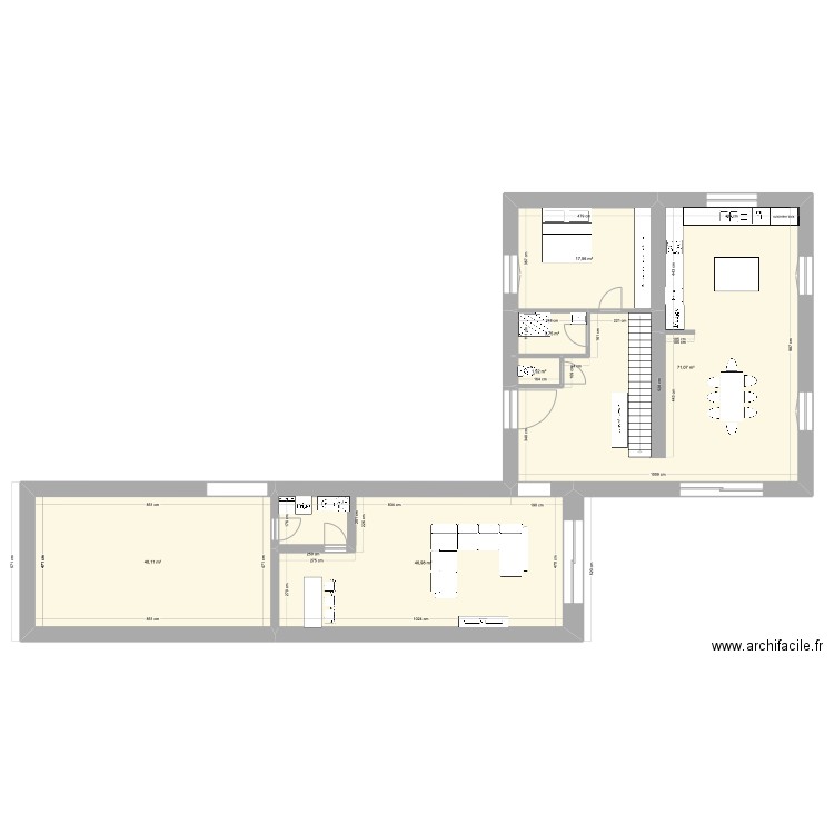 MAISON RDC. Plan de 6 pièces et 181 m2