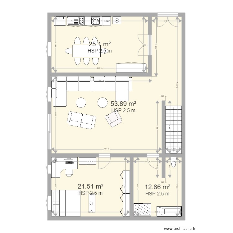 maison 2. Plan de 4 pièces et 113 m2