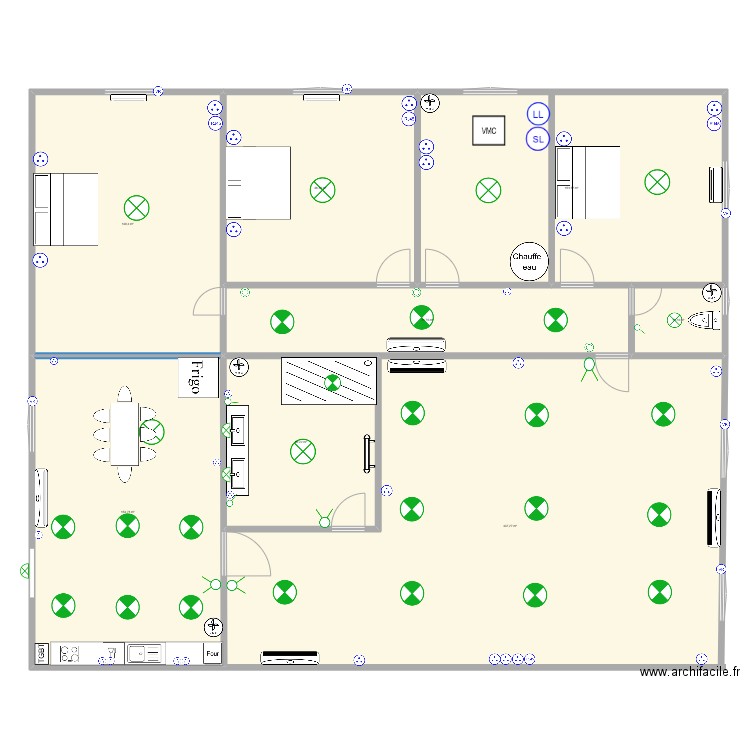 GOMEZ. Plan de 8 pièces et 1026 m2