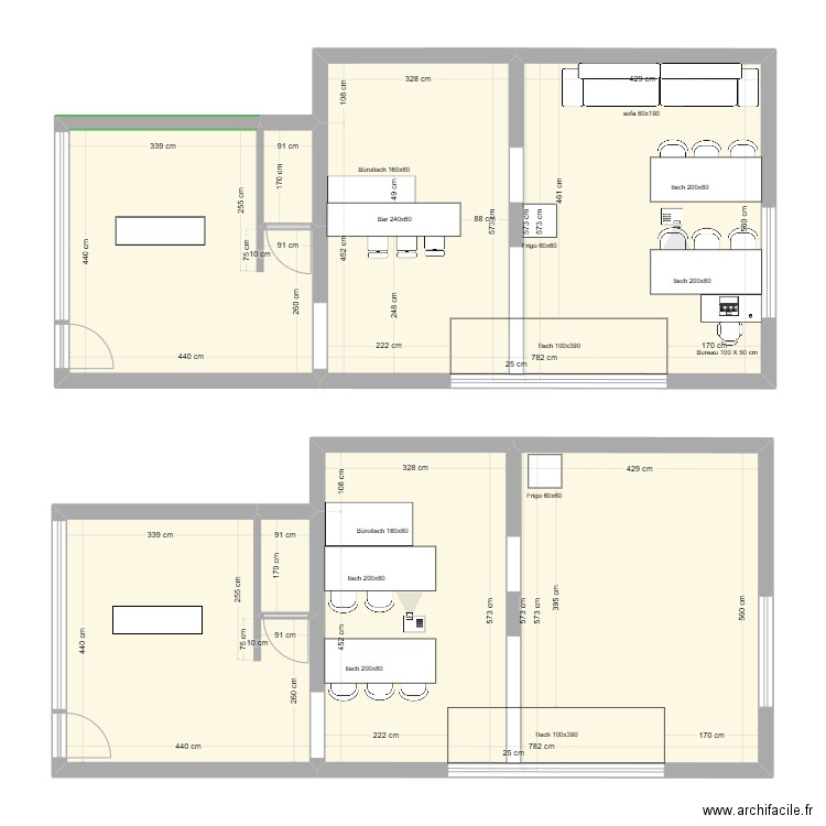 Flug. Plan de 6 pièces et 123 m2