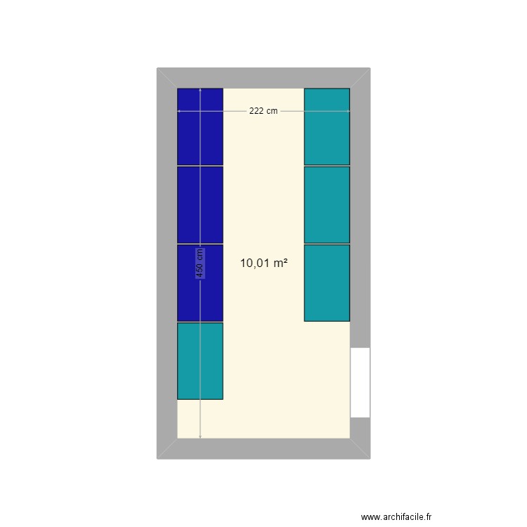 Entrepot cadres de vélos. Plan de 1 pièce et 10 m2