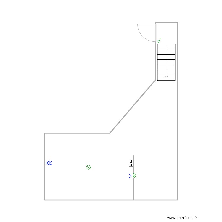 caves. Plan de 1 pièce et 25 m2