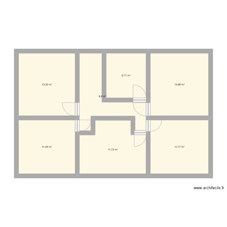 maison t6. Plan de 7 pièces et 78 m2