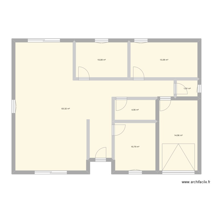 Maison E. Plan de 7 pièces et 119 m2