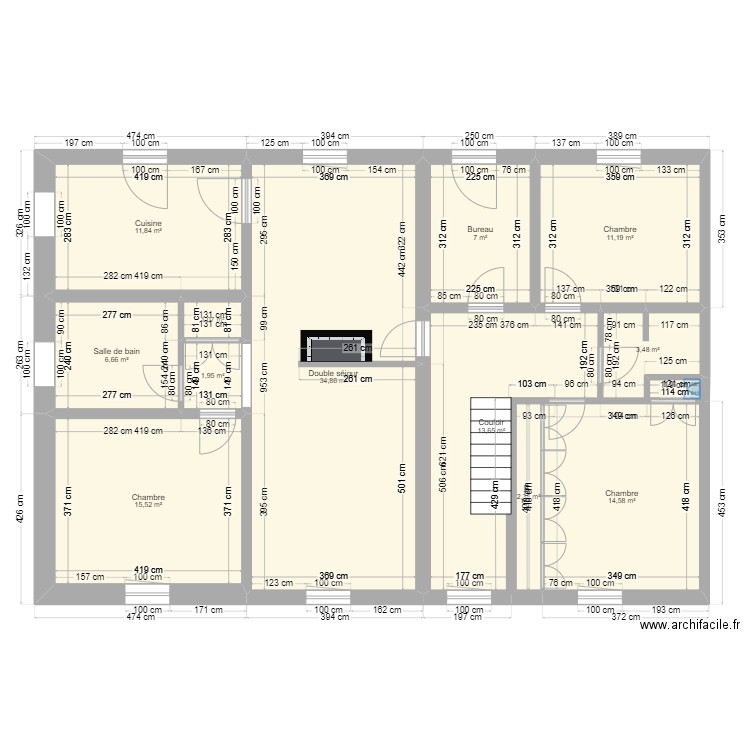 Matthew. Plan de 13 pièces et 126 m2