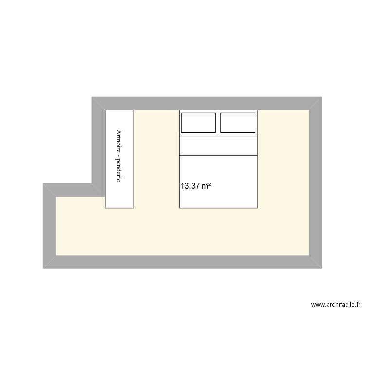 CHAMBRE3. Plan de 1 pièce et 13 m2