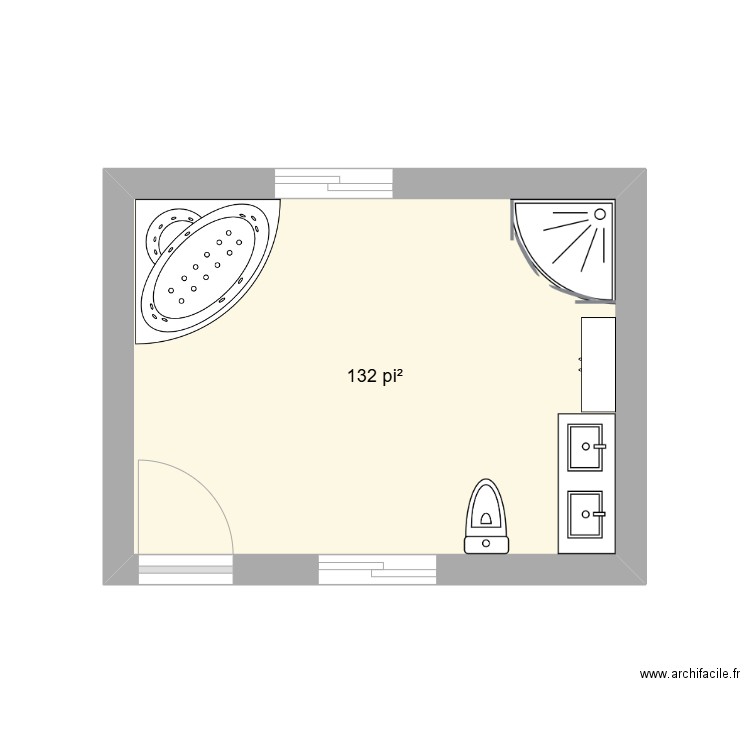 test. Plan de 1 pièce et 12 m2