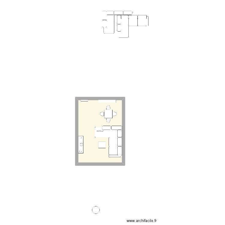 Plan maison. Plan de 1 pièce et 23 m2