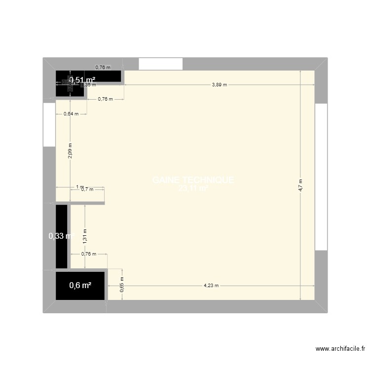 MARTIN. Plan de 4 pièces et 25 m2