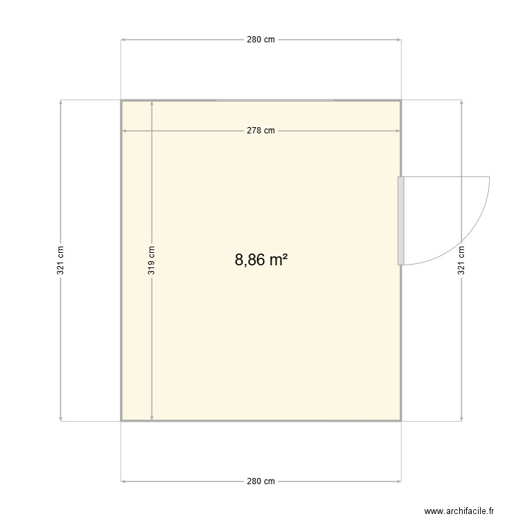 JFJUJU. Plan de 1 pièce et 9 m2