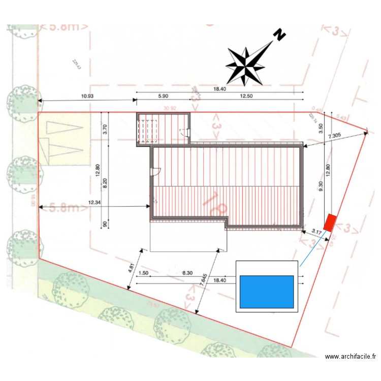 Implantation piscine_01. Plan de 0 pièce et 0 m2