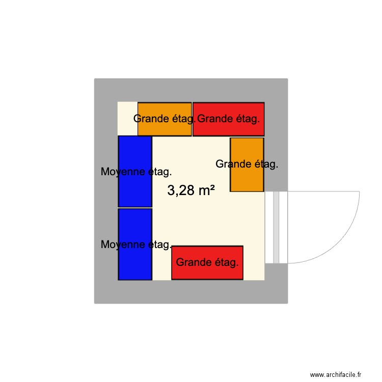 Cave 2. Plan de 1 pièce et 3 m2