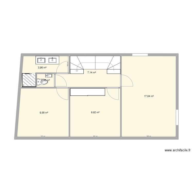 V7_Etage - SDB_V2. Plan de 6 pièces et 50 m2