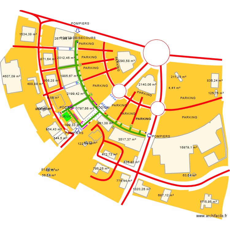 marché aux créateurs vitré. Plan de 38 pièces et 16546 m2