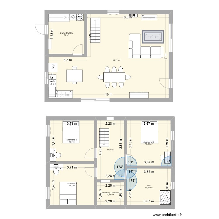 uil 2 OLLANET. Plan de 8 pièces et 135 m2