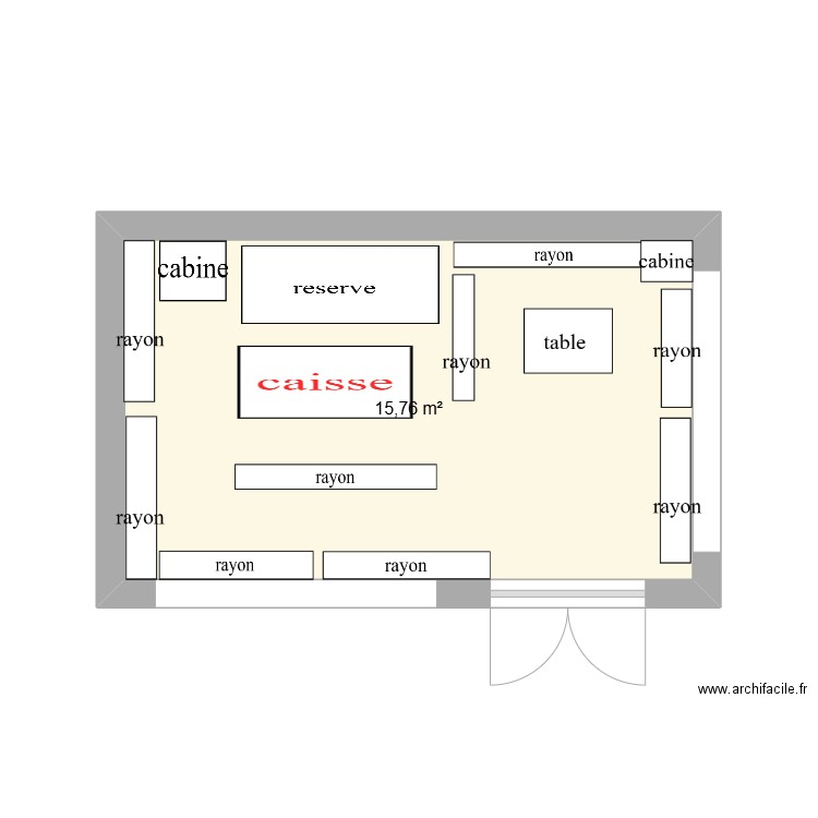 place stage mel. Plan de 1 pièce et 16 m2