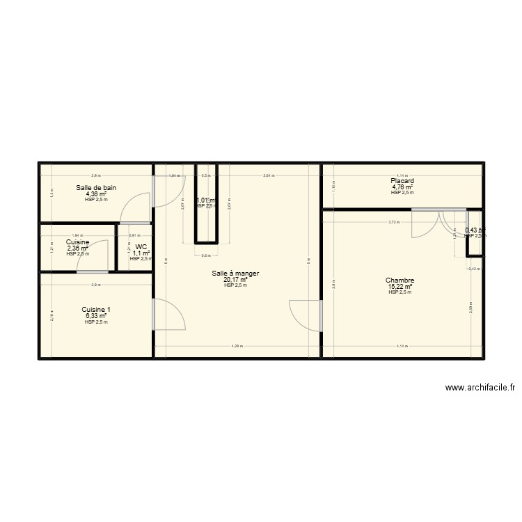 LETRAIT-BIVILLE-N36. Plan de 9 pièces et 56 m2