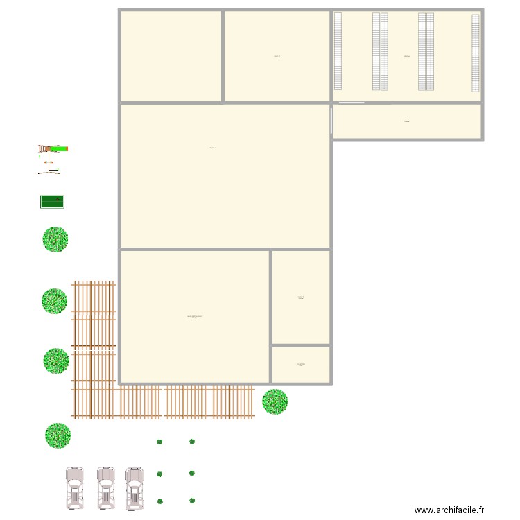 brasserie. Plan de 7 pièces et 1290 m2