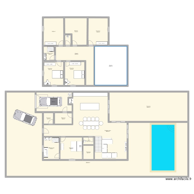 ideal. Plan de 18 pièces et 589 m2