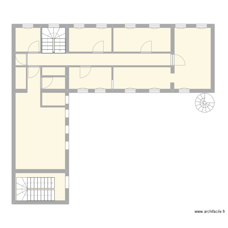 1er ETAGE. Plan de 10 pièces et 88 m2