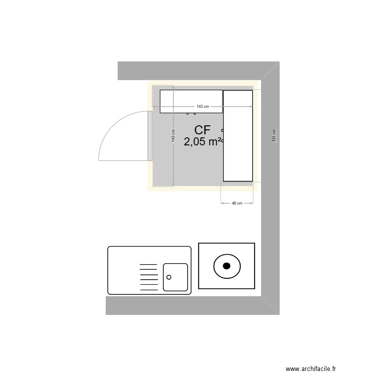 SPRING. Plan de 1 pièce et 2 m2