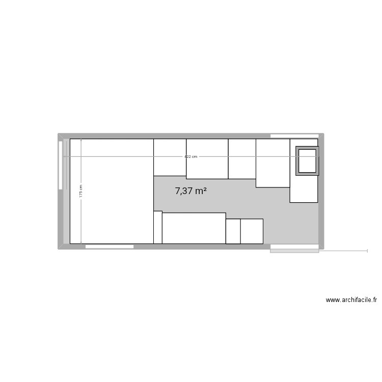 Plan mercedes partie basse1. Plan de 1 pièce et 7 m2