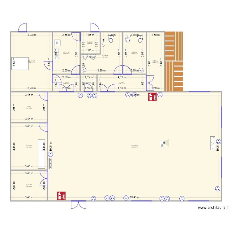 Salle Landrethun. Plan de 13 pièces et 285 m2