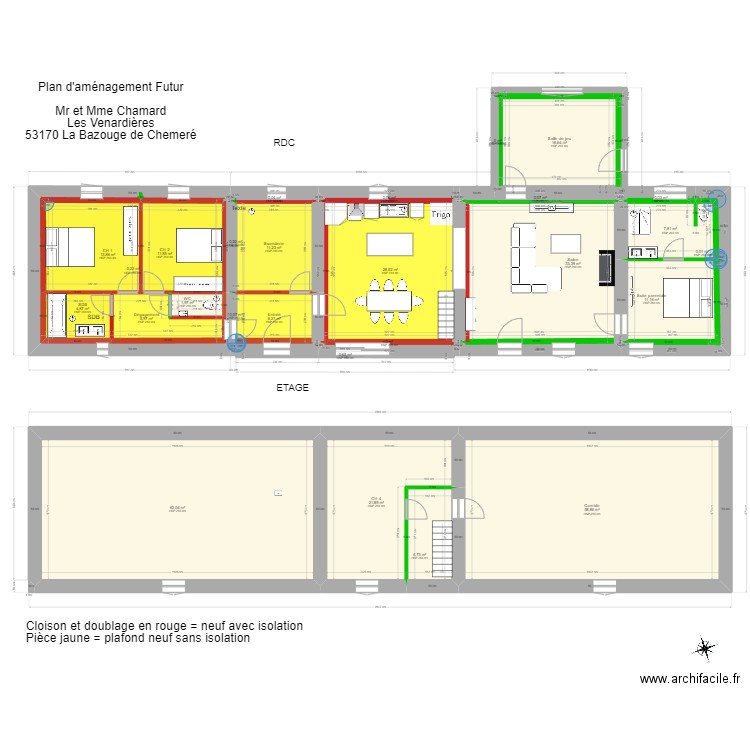 Plan Chamard. Plan de 27 pièces et 349 m2