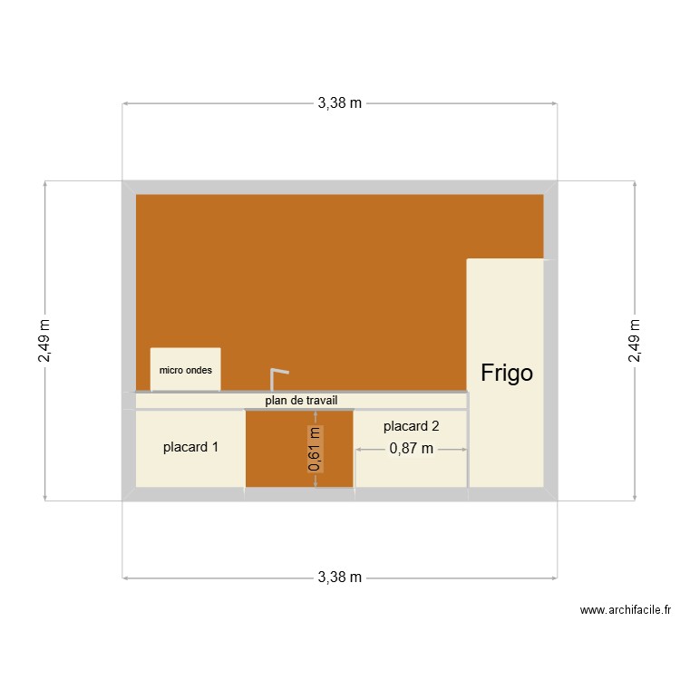 plan cuisine. Plan de 7 pièces et 7 m2