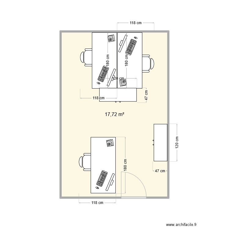 reorga2. Plan de 1 pièce et 18 m2