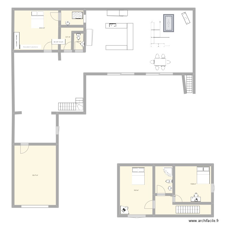 arnaud. Plan de 7 pièces et 112 m2