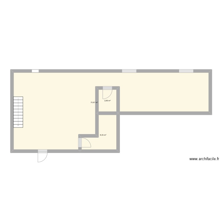 Maison. Plan de 3 pièces et 80 m2