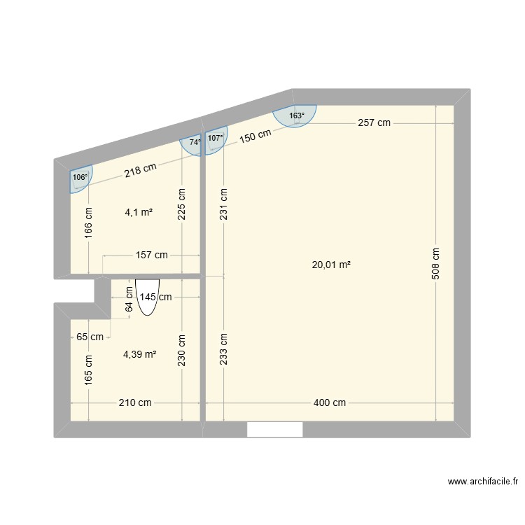 cagnes . Plan de 3 pièces et 29 m2