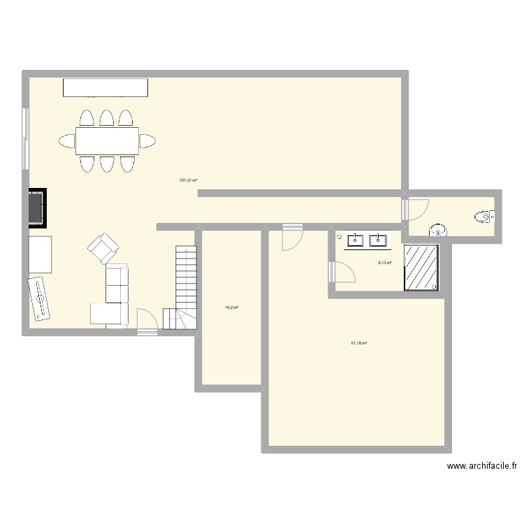 Maison F&S. Plan de 4 pièces et 182 m2