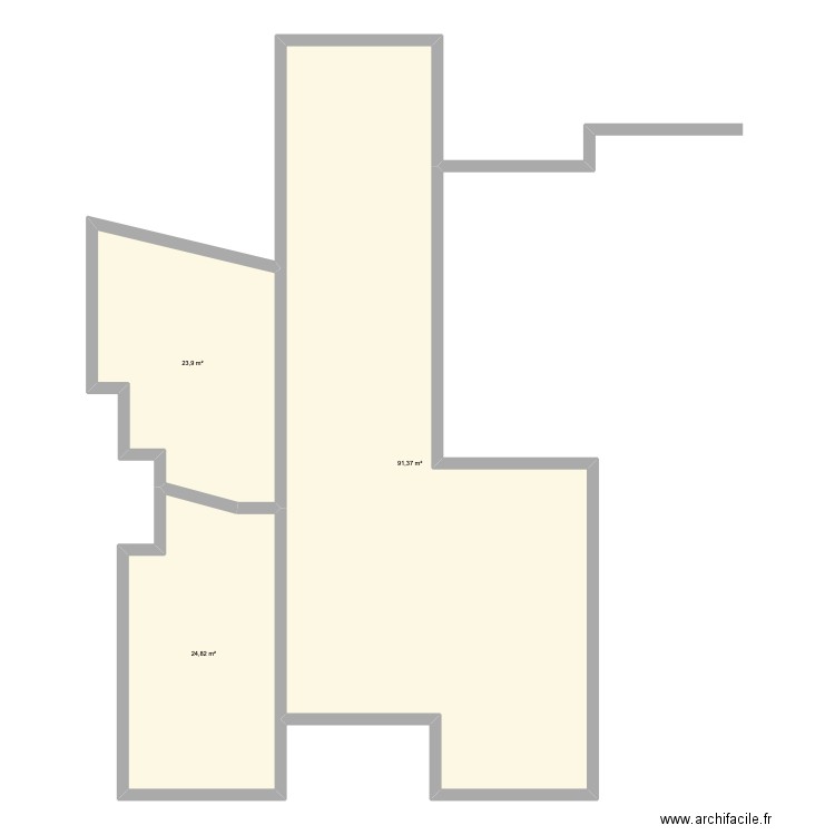 Sous sol. Plan de 3 pièces et 140 m2