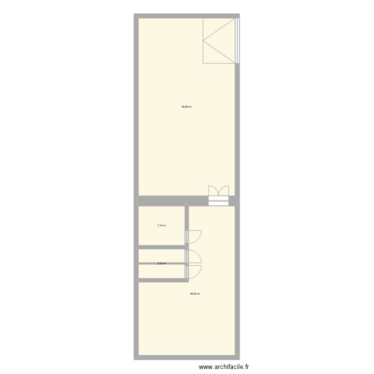 RezDeChaussée. Plan de 4 pièces et 119 m2