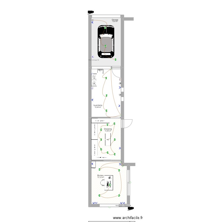 ext p merignies. Plan de 4 pièces et 49 m2