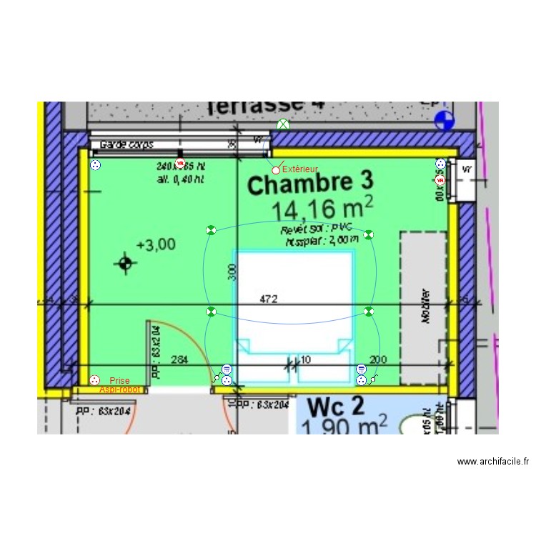 Hubert Patrick chambre N°03. Plan de 0 pièce et 0 m2