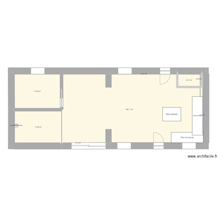 maison. Plan de 8 pièces et 95 m2